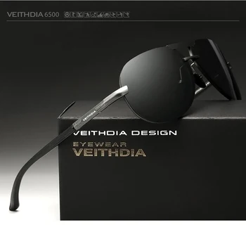 VEITHDIA Aluminium Magnesium Uindfattede Mænds Solbriller, Polariserede UV400 Linse solbriller Mandlige Eyewears Accessories Til Mænd 6500