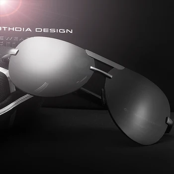 VEITHDIA Aluminium Magnesium Uindfattede Mænds Solbriller, Polariserede UV400 Linse solbriller Mandlige Eyewears Accessories Til Mænd 6500