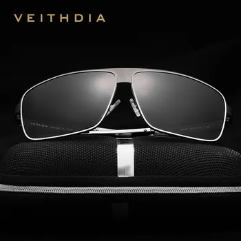VEITHDIA Rustfrit Stål, Aluminium Polariseret UV400 Mænd ' s Square Vintage solbriller Mandlige Briller Solbriller Til Mænd 2492