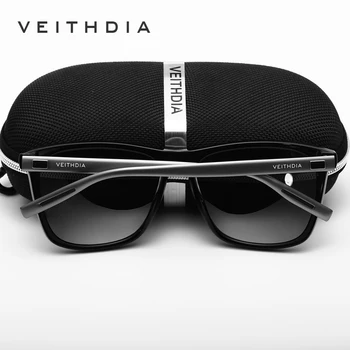 VEITHDIA Unisex Retro Aluminium+TR90 Polariseret Herre Solbriller Brand Designer spejl Vintage Kørsel solbriller til Kvinder nuancer