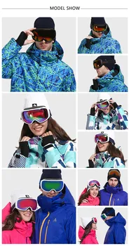 VEKTOR Mærke Ski Goggles Mænd Kvinder Anti-fog UV400 Ski Snowboard Goggles Sfæriske Stor Maske, Briller Snowboard Briller