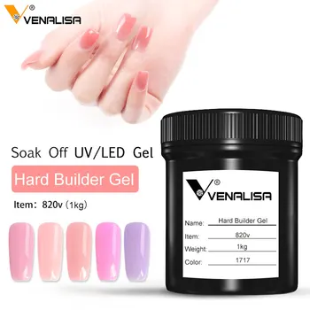 Venalisa levering Venalisa 1kg nail art gennemsigtig klar hvid pink camouflage farve uv/led hårdt jelly builder søm udvide geler