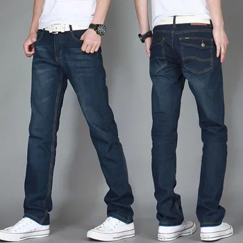 Venstre ROM Sommeren Mænds Mode Varer af Høj kvalitet Bomuld, Lige Blå Sort Casual Jeans Mænd Bukser Simple Herre Pants Bukser
