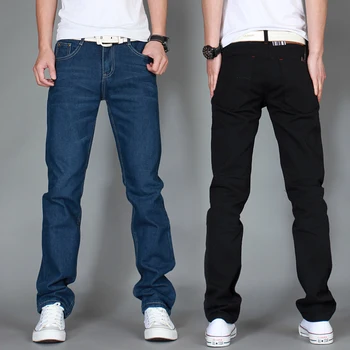 Venstre ROM Sommeren Mænds Mode Varer af Høj kvalitet Bomuld, Lige Blå Sort Casual Jeans Mænd Bukser Simple Herre Pants Bukser