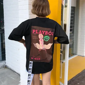 VERSMA 2017 koreanske Ulzzang Harajuku Bånd Patchwork Brev Trykt T-shirts til Mænd Sommeren GD Hip Hop Vintage Løs BF T-Shirts til Mænd