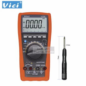 Vichy VC99 3 6/7 Auto-område område for digital multimeter Amperemeter Voltmeter Temperatur Tester Enhed Symbol 61 Udvalg Analog Bar Display