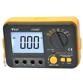 Vici VC60B+ digital earthmeter isolationsmodstand Tester Megohmmeter Ohmmeter Voltmeter DVM 1000V 2G w/ LCD-Baggrundslys