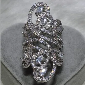 Victoria Wieck Kvinder Mode Smykker 925 Sterling Sølv Simuleret CZ sten Bryllup Engagement Blomst Finger Band Ring SZ5-11