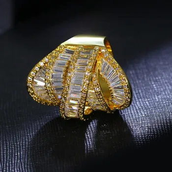 Vielsesringe cubic zircon sten Elsker ring new style designer mode smykker lavet af Kobber Ring Gratis fragt