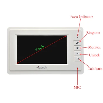 Vigtech 7 tommer LCD-Farve Video dør telefon Intercom System Vejrandig Night Vision Kamera Home Security GRATIS FRAGT