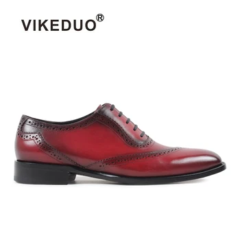 Vikeduo 2017 hot Håndlavet Retro fashion Herre Oxford Sko Custom Party Design Ægte Læder sko Bryllup mandlige kjole sko