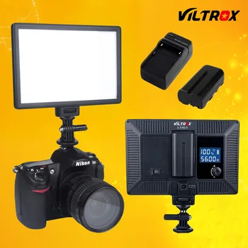 Viltrox L116T LCD-Display Bi-Color & Dæmpbar Slank DSLR Video, LED-Lys + Batteri + Oplader til Canon Nikon Kamera, DV-Camcorder