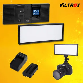 Viltrox L132T LCD-Display Bi-Color & Dæmpbar Slank DSLR Video, LED-Lys + Batteri + Oplader til Canon Nikon Kamera, DV-Camcorder