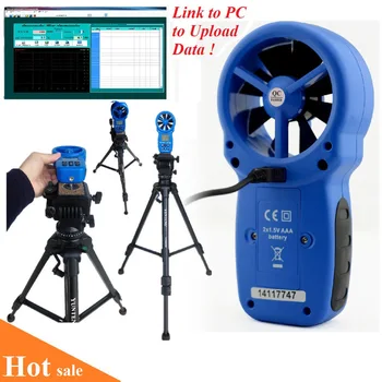 Vindmåler HoldPeak HP-866A Bærbare USB-Vindmåler Wind Speed Meter Vind Logger Luft Hastighed og Temperatur Måler