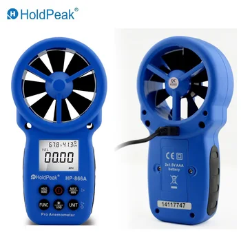 Vindmåler HoldPeak HP-866A Bærbare USB-Vindmåler Wind Speed Meter Vind Logger Luft Hastighed og Temperatur Måler