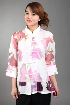 Vintage Bourgogne Kinesiske Kvinders Bomulds Bluse Toppe Sexet Hule Skjorte Blomst Tang Passer blusa feminina Plus Størrelse 4XL NS-02