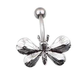 Vintage Butterfly Flower Navle Ringe Organ Smykker Til Kvinder Crystal Navle Piercing Sexet Pircing Brystvorten Septum Ring