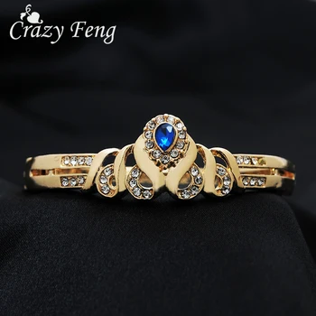 Vintage Guld-farve Smykker Til Kvinder Crystal Zircon Statement Halskæde+ Armbånd+ Øreringe+ Ring Bryllup Brude Smykker Sæt