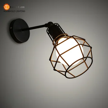 Vintage Jern Amerikanske væglampe Moderne Sorte væglamper Til Soveværelse Gangen Sconce Retro Indendørs Væg Lampe Til at Læse(BC-66)