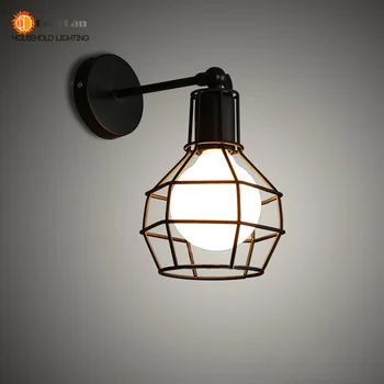 Vintage Jern Amerikanske væglampe Moderne Sorte væglamper Til Soveværelse Gangen Sconce Retro Indendørs Væg Lampe Til at Læse(BC-66)