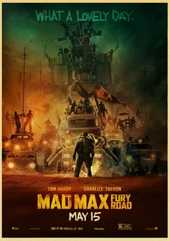 Vintage Plakat Mad max Fury road Tom Hardy Charlize Theron Filmens Plakat plakat retro kraftpapir mærkat retro plakat 30x21cm