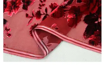 Vintage rose rød fløjl stof high - end mulberry silke fløjl tørklæde cheongsam nederdel tekstiler engroshandel høj kvalitet silke klud