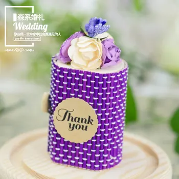 Vintage Skov Bryllup Candy Box Bambus Gave Pakning Fordel Kasser Smart Rustik Bryllup og fest Dekoration