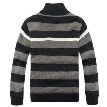 Vinter Fleece Tyk Sweater Mænd 70% Uld Stribe Herre Uld Cardigan trøjer Mærke agasalho masculino størrelse M -3XL A0372