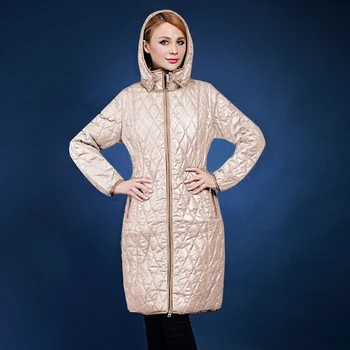 Vinter jakke, kvinder, Slanke rammer den farve lynlås, hætte polstret jakke Europæiske og Amerikanske mode frakke plus størrelse 48-58 VLC-VQ526