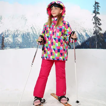 Vinter Varm Piger Frakke og Bukser Ski Passer til -30 Graders Vindtæt Barn Overtøj Sport, der Passer Vandtæt Piger Kids Tøj Sæt