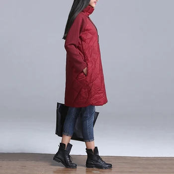 Vinteren kvinder ned jakke 2017 mode nye Patchwork stor størrelse medium lang, Høj krave Fortykkelse varm kvinder ned jakke ll804