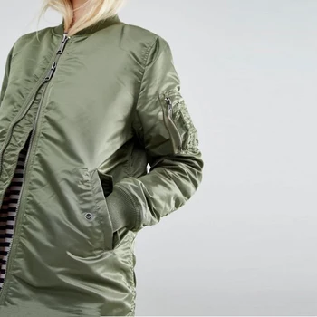 Vinteren lange jakker og frakker 2017 foråret kvindelige pels casual militære oliven grøn bomber jakke kvinder grundlæggende jakker plus størrelse