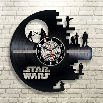 Vinyl LP Optage 3D-Record Wall Clock Star Wars Hule CD Record Ur Hjem Hænge på Væggen Ur Kreative og Antik Stil Uret