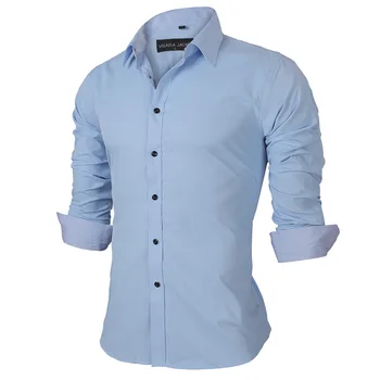 VISADA JAUNA Europæiske Størrelse 2017 Foråret Mænds Shirts, langærmet Business Casual Syning Solid Ankomst Kjole Høj Kvalitet N917
