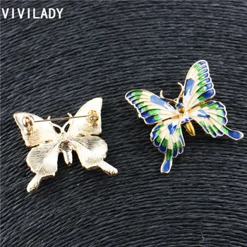 VIVILADY OL Boheme Håndlavet Butterfly Breastpin Esmaltes Krave Broche Pins Kvindelige Broche Kostume Bijoux Tilbehør, Fest, Gaver