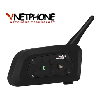 VnetPhone V6 Bluetooth-Samtaleanlæg Moto Motorcykel Hjelm Tilbehør Højttaler 1200m 6 Ryttere Samtaleanlæg Understøtter Trådløse Headset