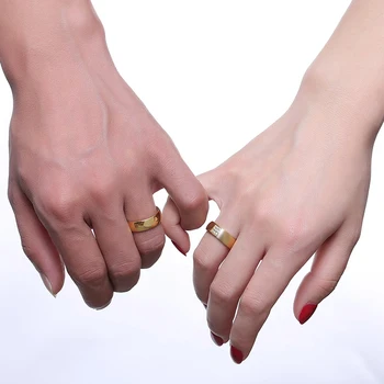 Vnox Enkle vielsesringe til Kvinder, Mænd Elegante AAA CZ Sten Guld-farve Ring Alliance Lover Engagement Band Gave