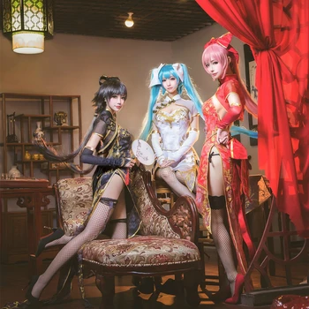 Vocaloid Hatsune Miku Megurine Luka Kinesiske Luo Tianyi kanariefuglen ver cosplay kostume S-L