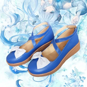 Vocaloid Sne Hatsune Miku Cosplay Kostume Sko Kawaii Stjernede Snow Princess Sko New Custom Handmade