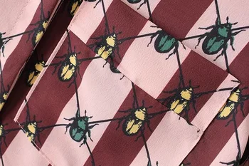 VOGUEIN Nye Dame Insekter Udskrive Lange Ærmer Knap Nede Skjorte Bluse Toppe Engros