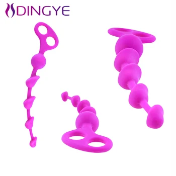 Voksen legetøj Silicone Anal Beads Sex Legetøj Anal Plug bi-014213