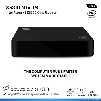VONTAR Mini-PC Atom x5-Z8350 Support til Windows 10 & Linux-2 GB-32 GB, Bluetooth 4.0 USB3.0 1000 M INTERNET 2,4 G+5,8 G Dobbelte Wifi TV-Boks