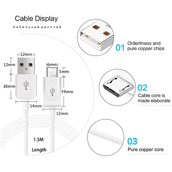 VOTHOON Oprindelige Hurtig Opladning Kabel 1,5 M 2A Micro USB3.0 Kabel Til Samsung Galaxy S7,S6 kant,NOTE4(ECB-DU4EWE)