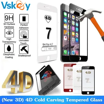 VSKEY 100pcs 4D 5D Hærdet Glas Til IPhone X 6 6s 7 8 Plus Skærm Protektor Fuld Dækning Beskyttende Glas Film