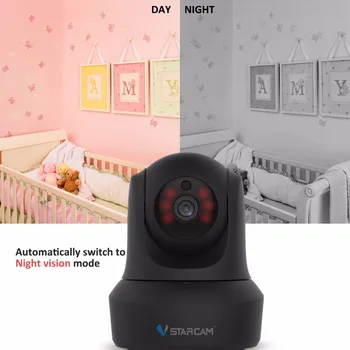 Vstarcam C29 Baby Monitor 720P IP-Kamera WiFi-Motion Detection Night Vision Lyd CCTV Security Network Wireless Black