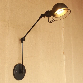 Væglamper loft vintage dobbelt lange arm væglampe lamparas de forhold justerbare Håndtag Rustik Metal væglampe Sconce Inventar