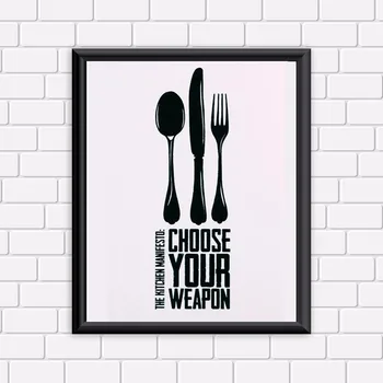 Vælg Dit Våben Køkken Digital Print Plakat Cuadros Kunst Lærred Maleri På Væggen Billedet Køkken Restaurant Home Decor Uden Ramme