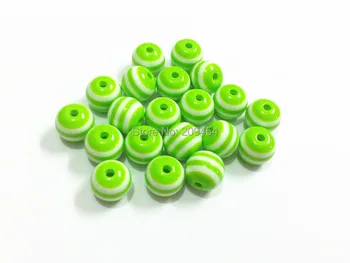 (Vælg Størrelse Først) 12 mm/16 mm Lys Grøn Resin Stribe Perler Til Børn Jewerly Gøre Gratis Forsendelse !