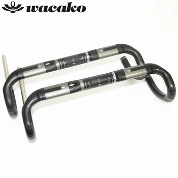 Wacako nye full carbon fiber cykelstyr fittings vej styr lille vinkel styr cykel dele indvendig kabelføring