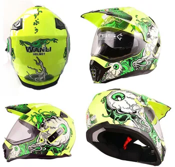 WANLI mærker Pioneer motorcykel hjelm med solskærm atv cross road motocross-hjelm dobbelt linse off-road racing på moto hjelme